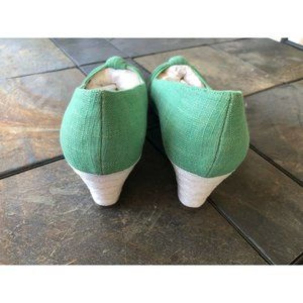 ETIENNE AIGNER DIPLOMAT WEDGE PEEP TOE ESPADRILLE HEELS - Picture 5 of 6